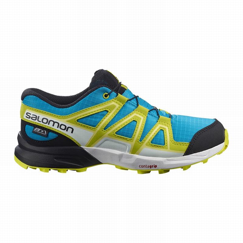 Buty Do Biegania W Terenie Dziecięce Salomon SPEEDCROSS CLIMASALOMON™ WODOODPORNY - Niebieskie / Zie